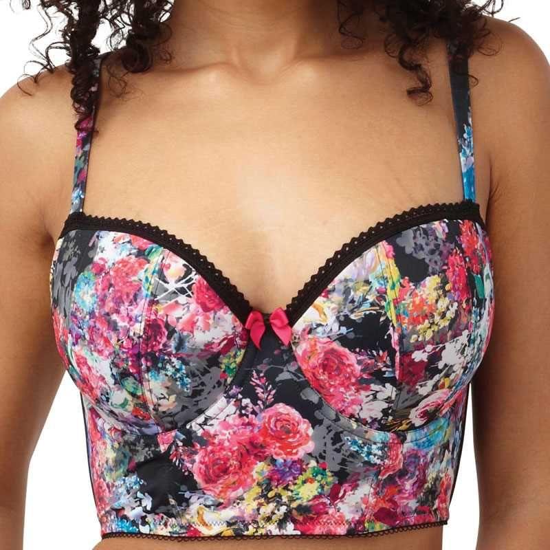 Panache Breeze Long Line 9025 - Underwire Clearance Bra Geo Floral / 10D  Available at Illusions Lingerie