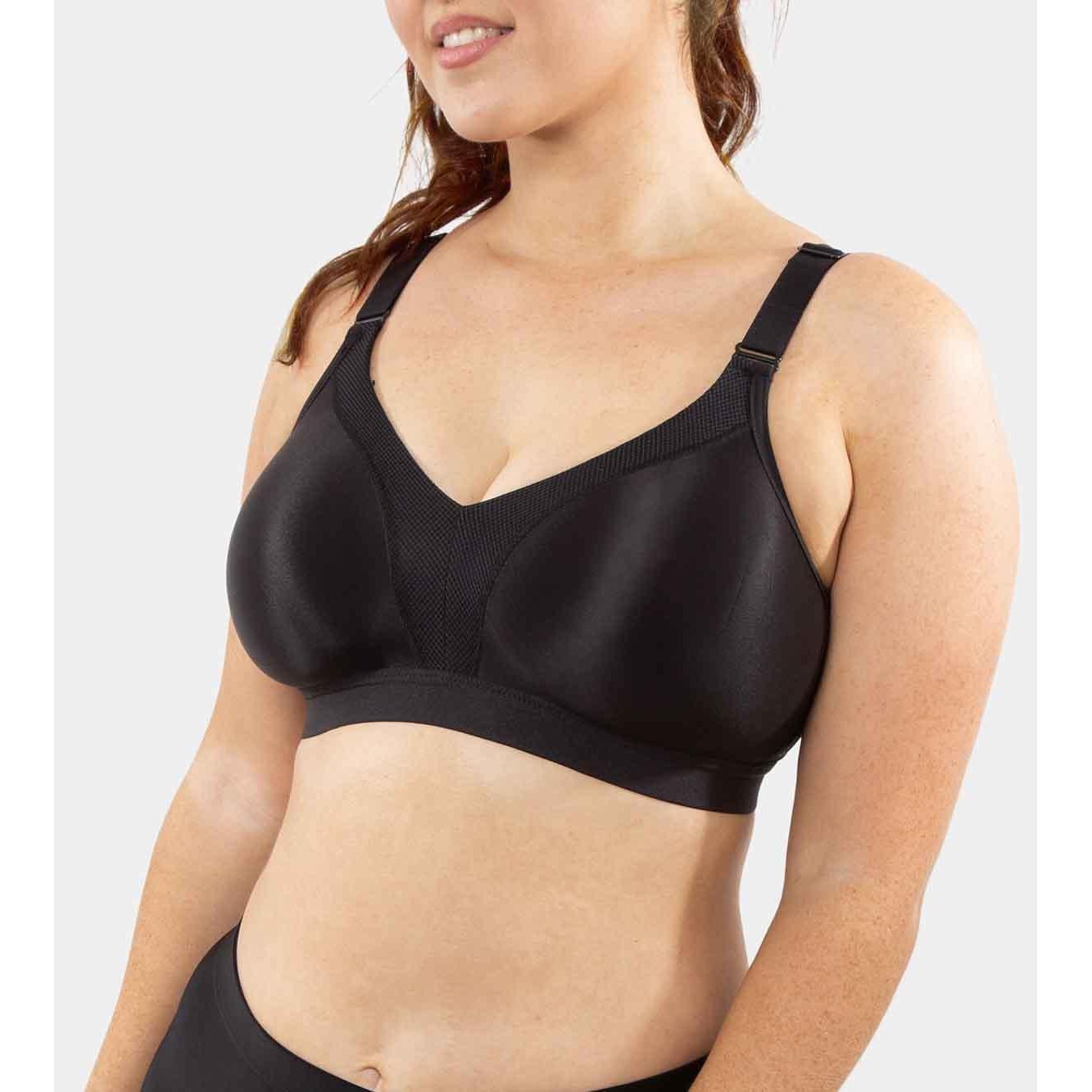 Triumph Triaction Wellness Wire Free 10184765 - Sports Wirefree Bra Black / 10C  Available at Illusions Lingerie